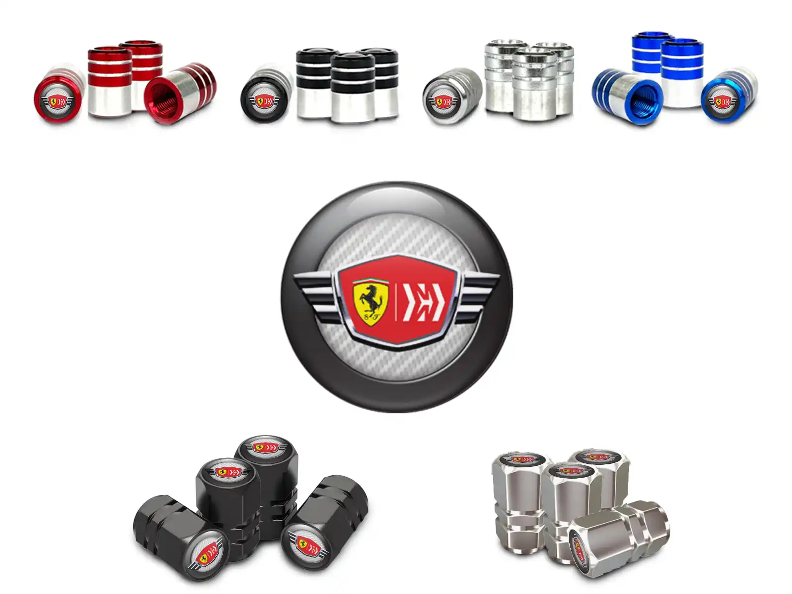 Ferrari Covers Valve Pneus Voitures Design Bombé
